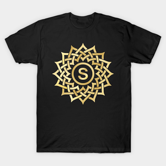 Monogram with celtic knots T-Shirt by Florin Tenica